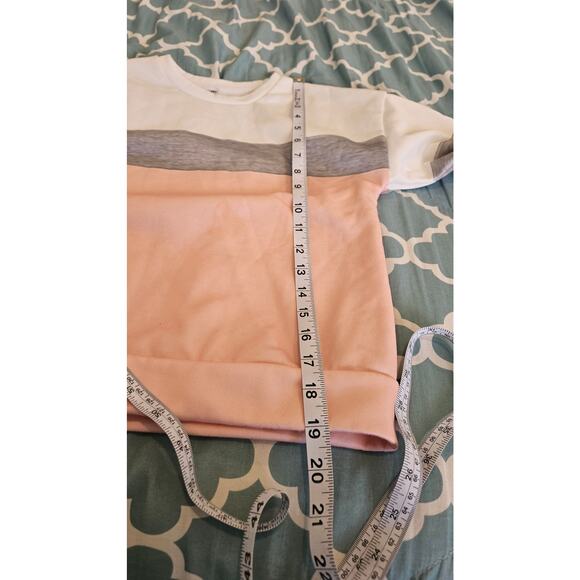 Kids Colorblock Sweatshirt Pink Gray White Size 10 (140) Long Sleeve - Picture 6 of 8